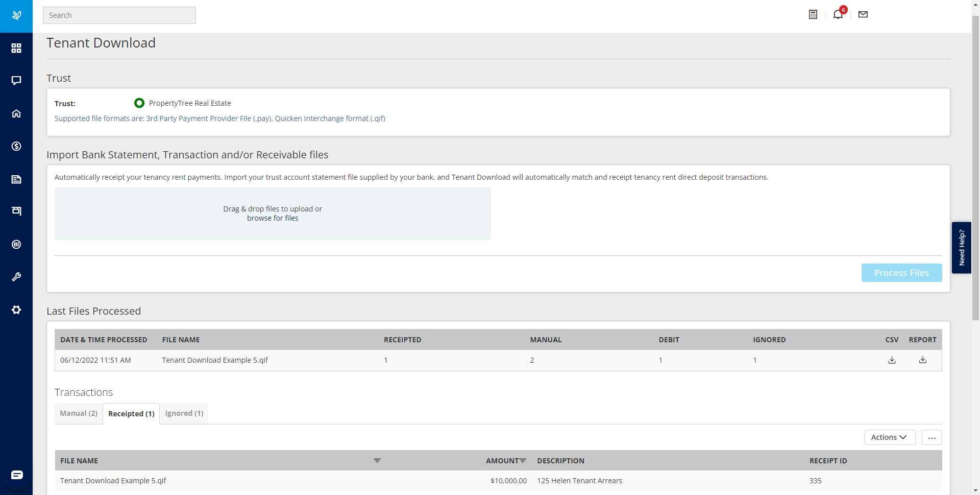 screenshot of MRI Property Tree